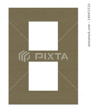 Double photo frame mockup with embossed brown paper, two square openings, collage scrapbook template design Double photo frame mockup with embossed brown paper, two square openings, collage scrapbook template design 140451510
