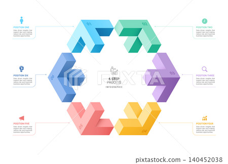 6 Step Venn Diagram Infographic Template Background with 3D Hexagonal Workflow Process Design 6 Step Venn Diagram Infographic Template Background with 3D Hexagonal Workflow Process Design 140452038