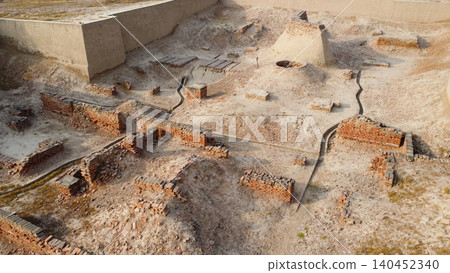 Harappa archaeological site from above showing lost urban heritage Pakistan Harappa archaeological site from above showing lost urban heritage Pakistan 140452340