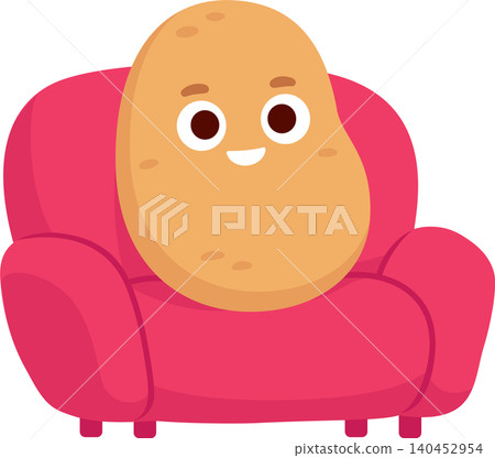 Funny cartoon couch potato illustration Funny cartoon couch potato illustration 140452954
