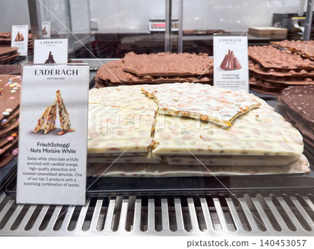 Swiss chocolate specialties featuring nuts and caramel from Laderach in Penang Swiss chocolate specialties featuring nuts and caramel from Laderach in Penang 140453057