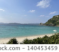 Okinawa's emerald green sea and white sand beaches 140453459