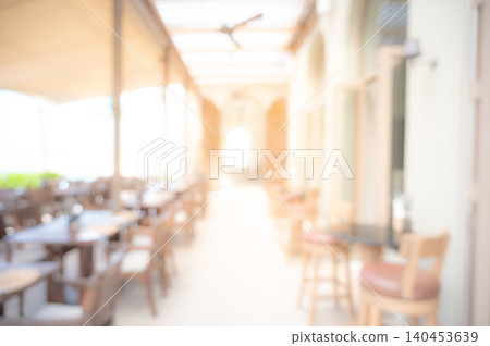 Abstract blurred outdoor patio dining background 140453639