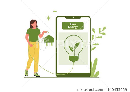 Smartphone App For Energy Saving Concept Smartphone App For Energy Saving Concept 140453939