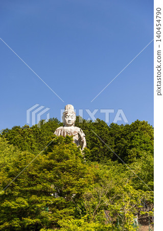 坪坂寺的佛像,周圍綠樹環繞。 坪坂寺的佛像,周圍綠樹環繞。 140454790