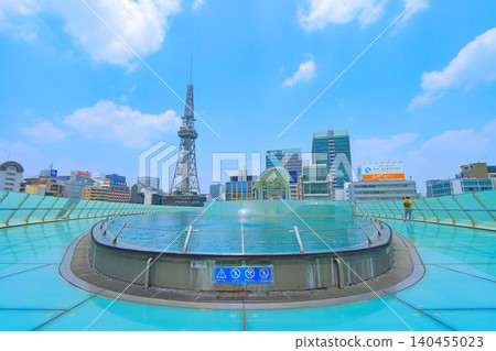愛知縣名古屋市，從水上太空船看到的名古屋電視塔的風景 140455023