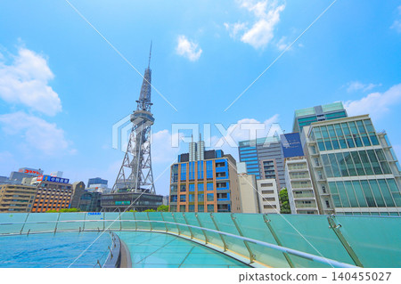 愛知縣名古屋市,從水上太空船看到的名古屋電視塔的風景 愛知縣名古屋市,從水上太空船看到的名古屋電視塔的風景 140455027