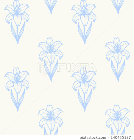 Minimalist vertical lily floral repeat background Minimalist vertical lily floral repeat background 140455187