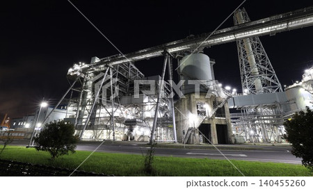 Night view of the Nippon Paper Ishinomaki fEC Hibarino Power Plant (Ishinomaki City, Miyagi Prefecture) 140455260