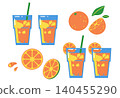 Fresh oranges and orange juice in a glass 140455290