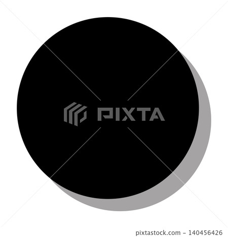 Shadowed black circles that can be used as backgrounds or icon bases. 140456426