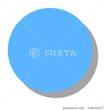 A blue circle with a shadow in the bottom right corner, which can be used as a background or icon base. 140456437