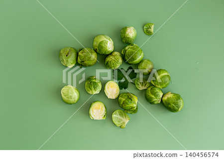 fresh brussels sprouts vegetable minimal kitchen composition fresh brussels sprouts vegetable minimal kitchen composition 140456574