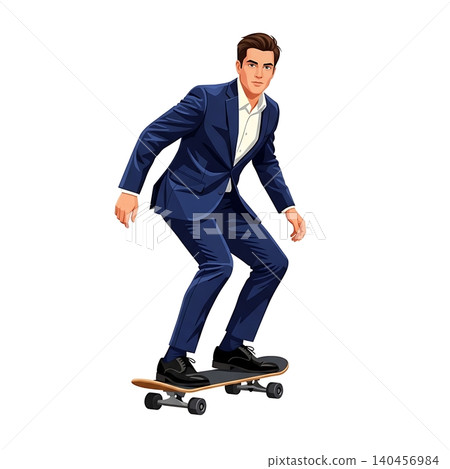 Female Skateboarder Commuting with Coffee Flat Vector Female Skateboarder Commuting with Coffee Flat Vector 140456984