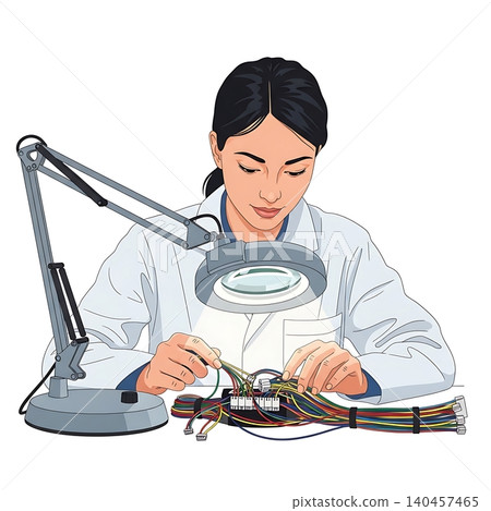 Female Trade Compliance Inspector Verifying Barcode Female Trade Compliance Inspector Verifying Barcode 140457465