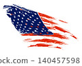 Isolated design element, amazing grunge style American flag pattern. 140457598