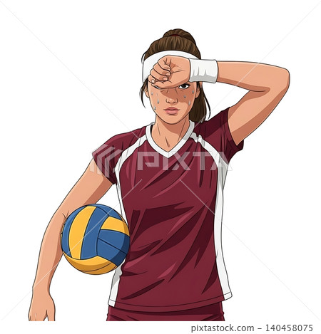 Female Volleyball Player Holding Ball Female Volleyball Player Holding Ball 140458075