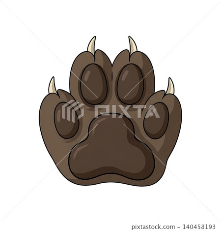 Fisher Cat Paw Print Flat Vector Illustration 140458193