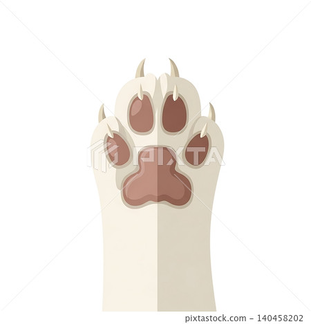 Flat Headed Cat Paw Print Flat Vector Illustration Flat Headed Cat Paw Print Flat Vector Illustration 140458202