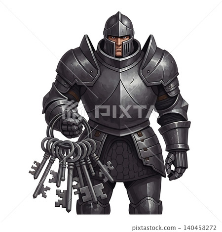 Gate Warden Knight Holding Dungeon Keys Gate Warden Knight Holding Dungeon Keys 140458272