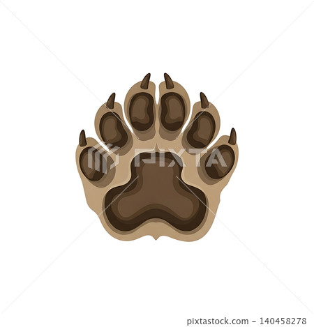 Giant Otter Paw Print Flat Vector Illustration Giant Otter Paw Print Flat Vector Illustration 140458278
