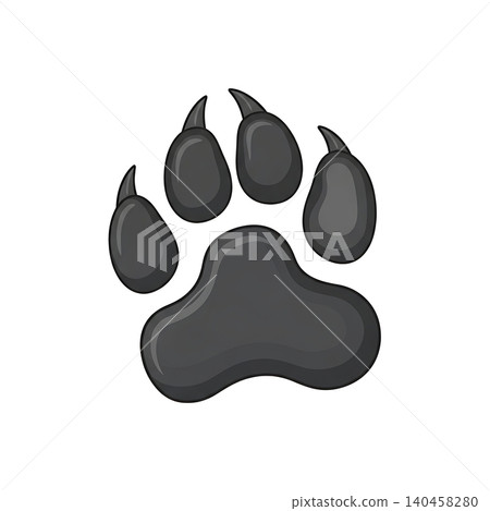 Giant Panda Paw Print Flat Vector Illustration Giant Panda Paw Print Flat Vector Illustration 140458280