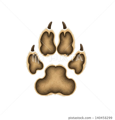 Golden Jackal Paw Print Flat Vector Illustration 140458299
