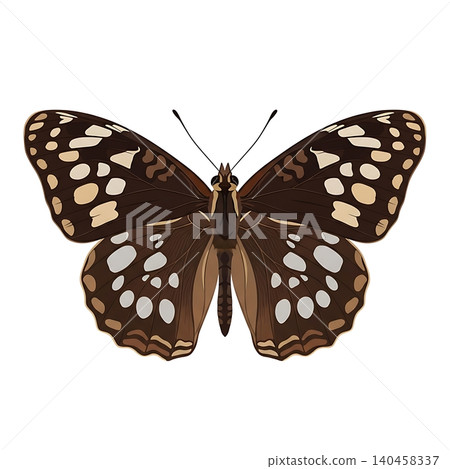 Great Spangled Fritillary Butterfly Flat Vector Illustration 140458337