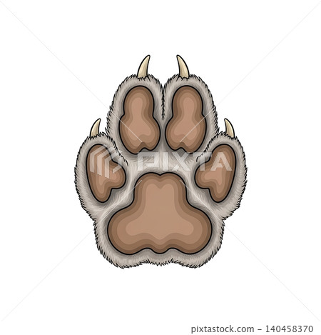 Kit Fox Paw Print Flat Vector Illustration Kit Fox Paw Print Flat Vector Illustration 140458370