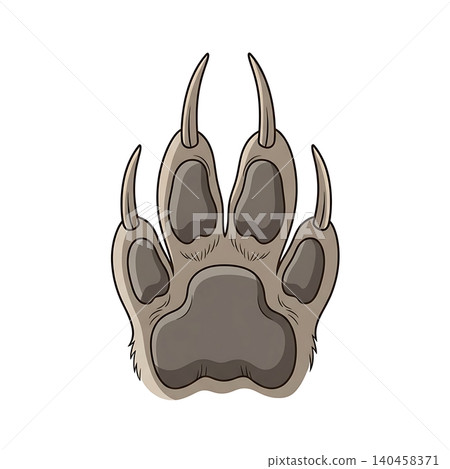Grey Meerkat Paw Print Flat Vector Illustration Grey Meerkat Paw Print Flat Vector Illustration 140458371