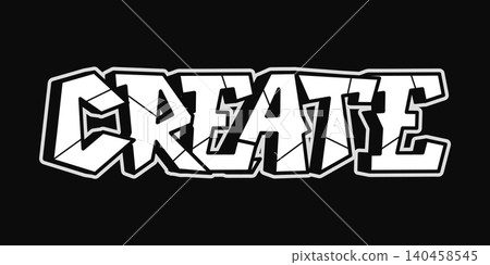 Create graffiti word typography design 140458545