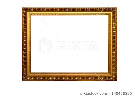 Ornate gold antique picture frame museum exhibit Ornate gold antique picture frame museum exhibit 140458590