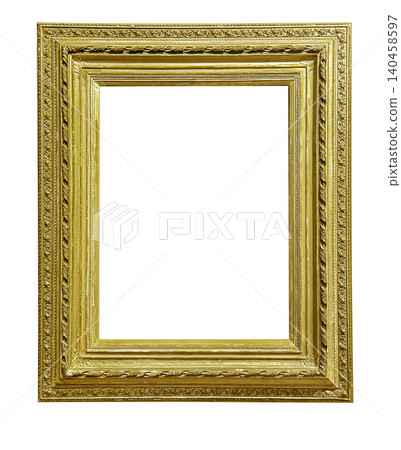 Ornate gold picture frame with classical carving details Ornate gold picture frame with classical carving details 140458597
