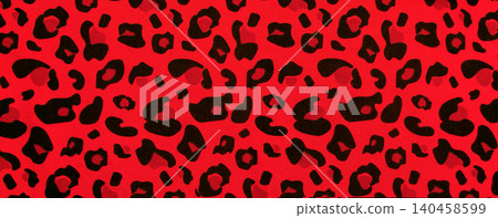 Red leopard print animal pattern textile design background Red leopard print animal pattern textile design background 140458599