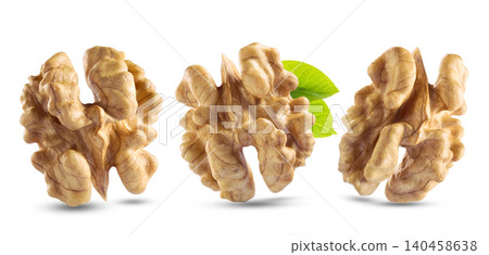 Walnuts kernel in closeup on white background Walnuts kernel in closeup on white background 140458638