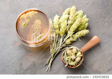Natural greek herbs on graphite background Natural greek herbs on graphite background 140458682
