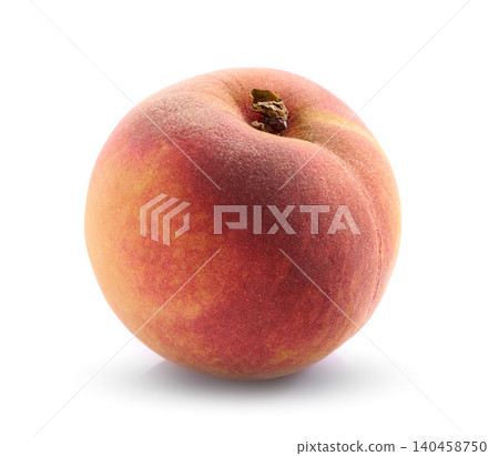 Peach in closeup on white background Peach in closeup on white background 140458750