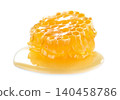 Honeycomb with honey on white background 140458786
