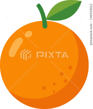 Fresh Orange With Green Leaf on a Plain Background Showcasing Its Color and Texture Fresh Orange With Green Leaf on a Plain Background Showcasing Its Color and Texture 140458822