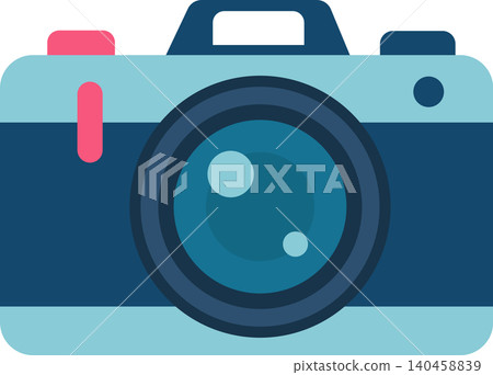 Camera With Lens Showing Details of Design and Color in a Simple Layout Camera With Lens Showing Details of Design and Color in a Simple Layout 140458839