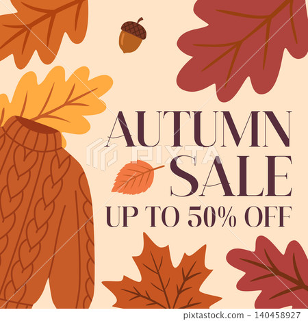 Autumn Sale Offering Discounts on Sweaters and Fall Items at a Shop Location Autumn Sale Offering Discounts on Sweaters and Fall Items at a Shop Location 140458927