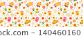 Festa Junina Vector Seamless Pattern, Festive Background with Sunflowers, Straw Hat, Accordion, Corn for Invitations, Posters and Banners 140460160