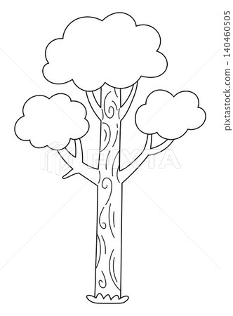 Vector black and white cartoon pine icon. Garden, forest, woodland line tree with white trunk and leaves. Outline spring, farm plant illustration. Natural greenery picture, coloring page Vector black and white cartoon pine icon. Garden, forest, woodland line tree with white trunk and leaves. Outline spring, farm plant illustration. Natural greenery picture, coloring page 140460505