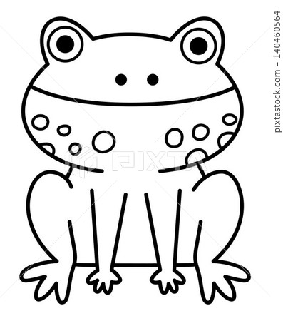 Vector black and white cartoon frog isolated on white background. Funny line toad clipart. Cute forest animal icon for kids. Outline woodland element. Woods wildlife illustration, coloring page Vector black and white cartoon frog isolated on white background. Funny line toad clipart. Cute forest animal icon for kids. Outline woodland element. Woods wildlife illustration, coloring page 140460564