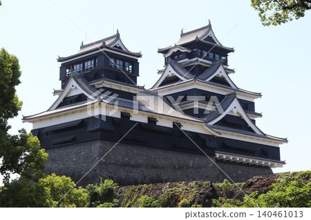 Kumamoto Castle Large castle tower and small castle tower Kumamoto Castle Large castle tower and small castle tower 140461013