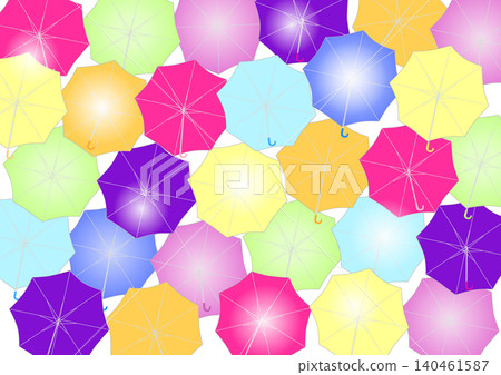色彩繽紛的背景,佈滿了雨傘 色彩繽紛的背景,佈滿了雨傘 140461587