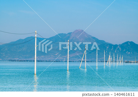 Kumamoto, high tide on the Osabeta seabed road Kumamoto, high tide on the Osabeta seabed road 140461611