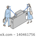Facial recognition ticket gate 140461756
