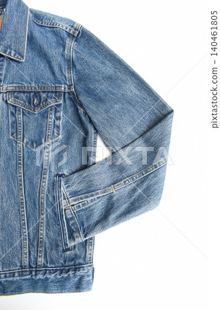 blue denim shirt texture isolated on white background, jean fashion style blue denim shirt texture isolated on white background, jean fashion style 140461805