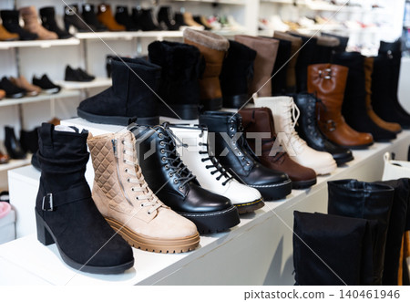 Showcase with casual stylish shoes Showcase with casual stylish shoes 140461946